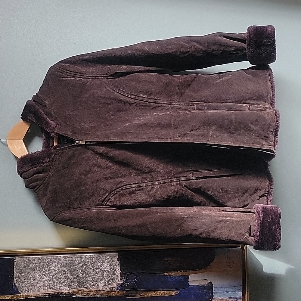 Sonoma Sherling Brown Suede Jacket Size M